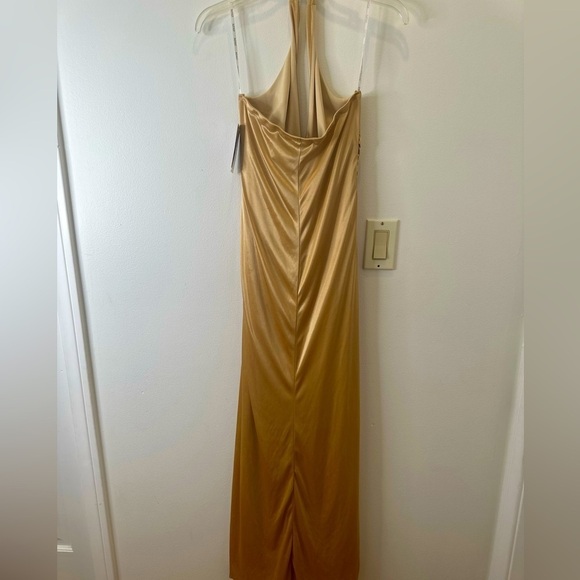 NWT XOXO Gold evening dress Size Medium - Picture 9 of 11